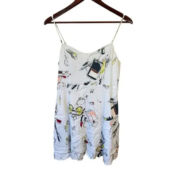 ARITZIA SUNDAY BEST Mini Dress White Sz 10 Makeup Lipstick Summer EUC Aesthetic - Picture 2 of 8